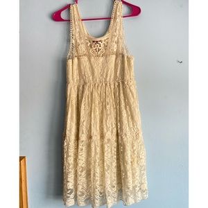 Ultra Pink Boho Lace Dress